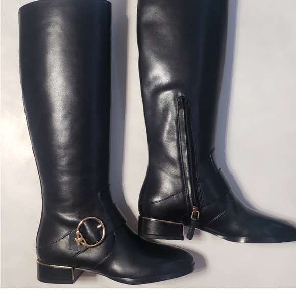 BRAND NEW Tory Birch black leather riding boots size 8 - Picture 2 of 7